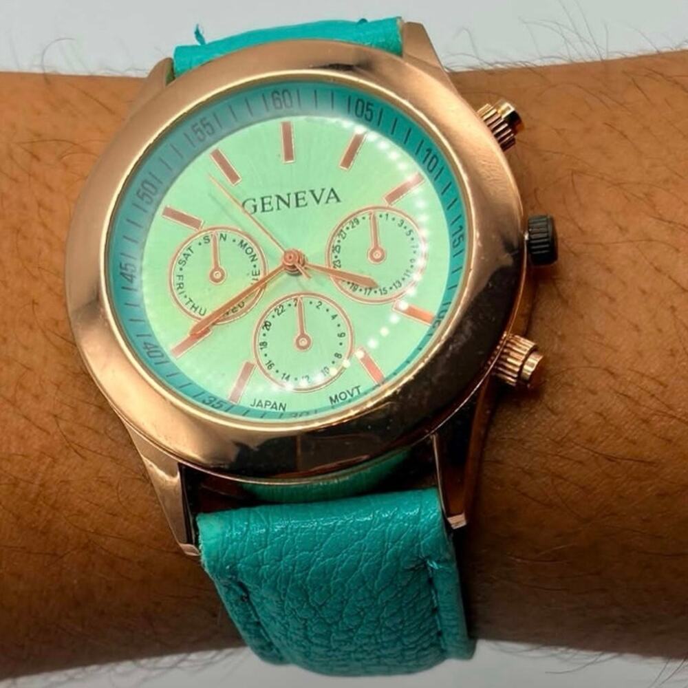 Rose Gold & Blue Geneva Men’s Watch